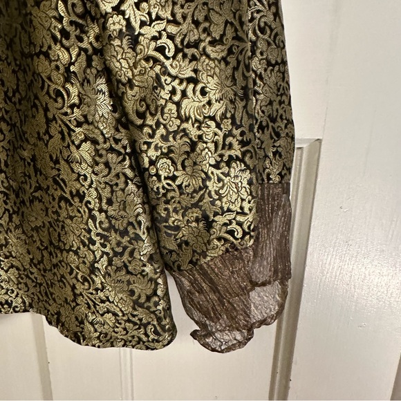 Silk Gold and Black Women's Blazer - Picture 4 of 7